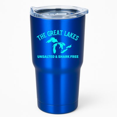 The Great Lakes Unsalted And Shark Free Michigan Gift Vintage Gift Tumbler