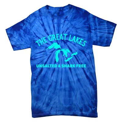 The Great Lakes Unsalted And Shark Free Michigan Gift Vintage Gift Tie-Dye T-Shirt