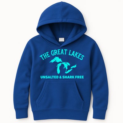 The Great Lakes Unsalted And Shark Free Michigan Gift Vintage Gift Kids Hoodie