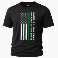 Thin Green Line Land Of The Free Because Of The Brave Gift Cooling Performance Crew T-Shirt
