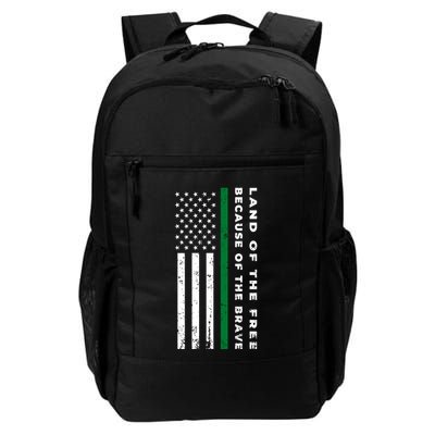 Thin Green Line Land Of The Free Because Of The Brave Gift Backpack