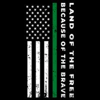 Thin Green Line Land Of The Free Because Of The Brave Gift Sustainable Bucket Hat