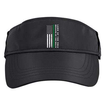 Thin Green Line Land Of The Free Because Of The Brave Gift Adult Drive Performance Visor