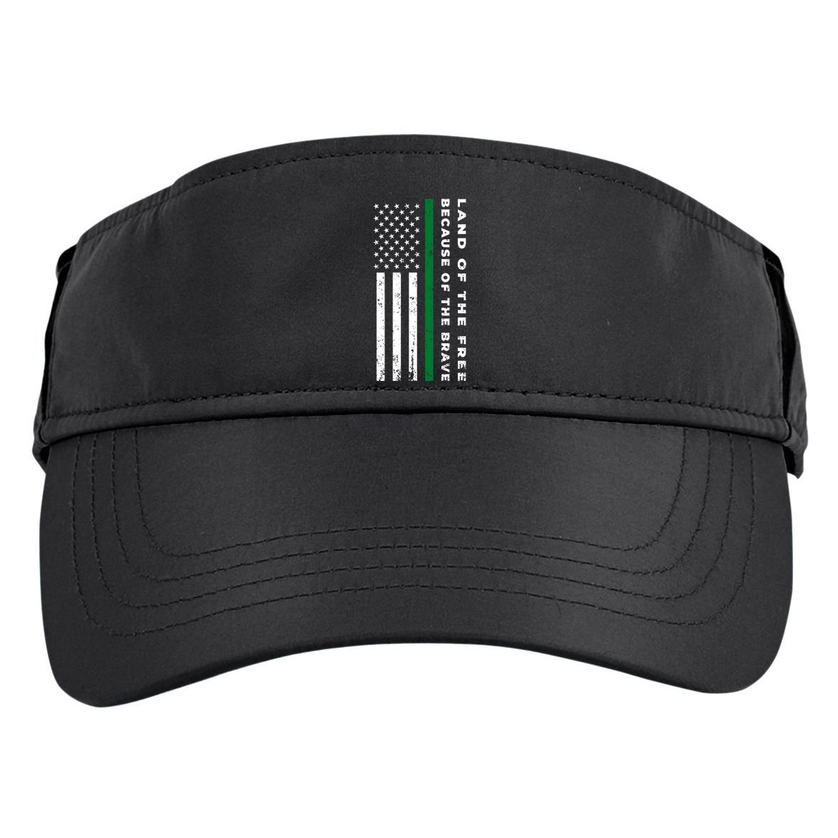 Thin Green Line Land Of The Free Because Of The Brave Gift Adult Drive Performance Visor