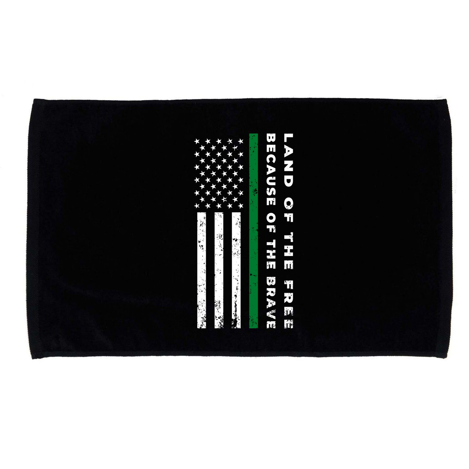 Thin Green Line Land Of The Free Because Of The Brave Gift Microfiber Hand Towel
