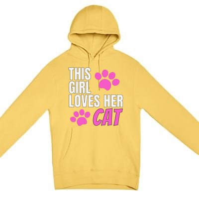 This Girl Loves Her Cat Premium Pullover Hoodie