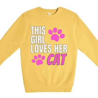 This Girl Loves Her Cat Premium Crewneck Sweatshirt