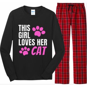 This Girl Loves Her Cat Long Sleeve Pajama Set