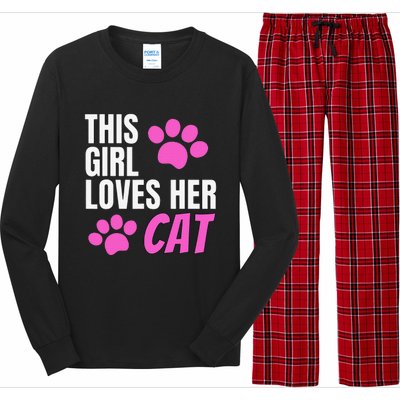 This Girl Loves Her Cat Long Sleeve Pajama Set