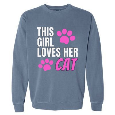 This Girl Loves Her Cat Garment-Dyed Sweatshirt