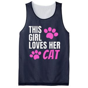 This Girl Loves Her Cat Mesh Reversible Basketball Jersey Tank