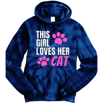 This Girl Loves Her Cat Tie Dye Hoodie