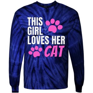 This Girl Loves Her Cat Tie-Dye Long Sleeve Shirt