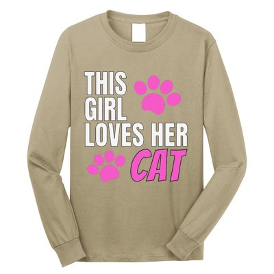 This Girl Loves Her Cat Long Sleeve Shirt