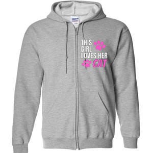 This Girl Loves Her Cat Full Zip Hoodie