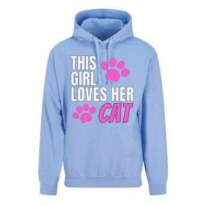 This Girl Loves Her Cat Unisex Surf Hoodie