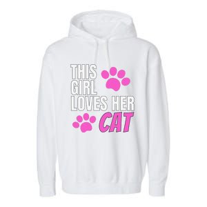 This Girl Loves Her Cat Garment-Dyed Fleece Hoodie