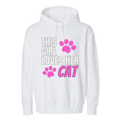 This Girl Loves Her Cat Garment-Dyed Fleece Hoodie