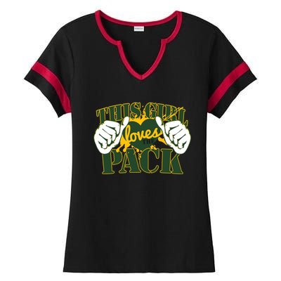 This Girl Loves The Pack Green Bay Packers Ladies Halftime Notch Neck Tee