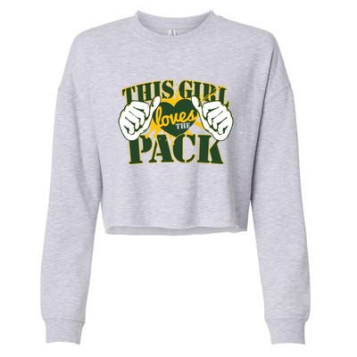 This Girl Loves The Pack Green Bay Packers Cropped Pullover Crew