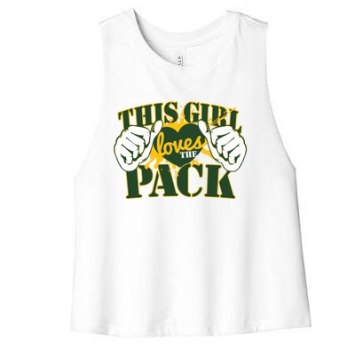 This Girl Loves The Pack Green Bay Packers Women's Racerback Cropped Tank