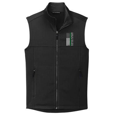 Thin Green Line Land Of The Free Because Of The Brave Funny Gift Collective Smooth Fleece Vest