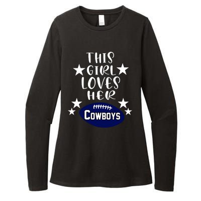 This Girl Loves Her Cowboys Football Fans Womens CVC Long Sleeve Shirt