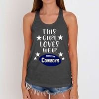 This Girl Loves Her Cowboys Football Fans Women's Knotted Racerback Tank