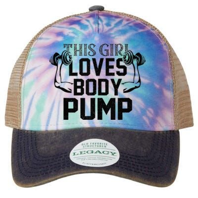 This Girl Love Body Pump Women Funny Weightlifting Legacy Tie Dye Trucker Hat