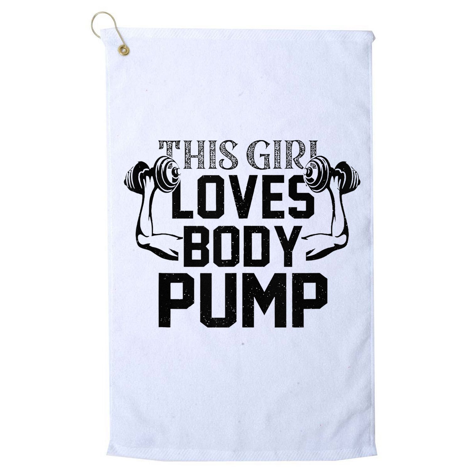 This Girl Love Body Pump Women Funny Weightlifting Golf Towel
