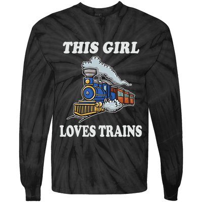 This Girl Loves Trains Train Lover Tie-Dye Long Sleeve Shirt