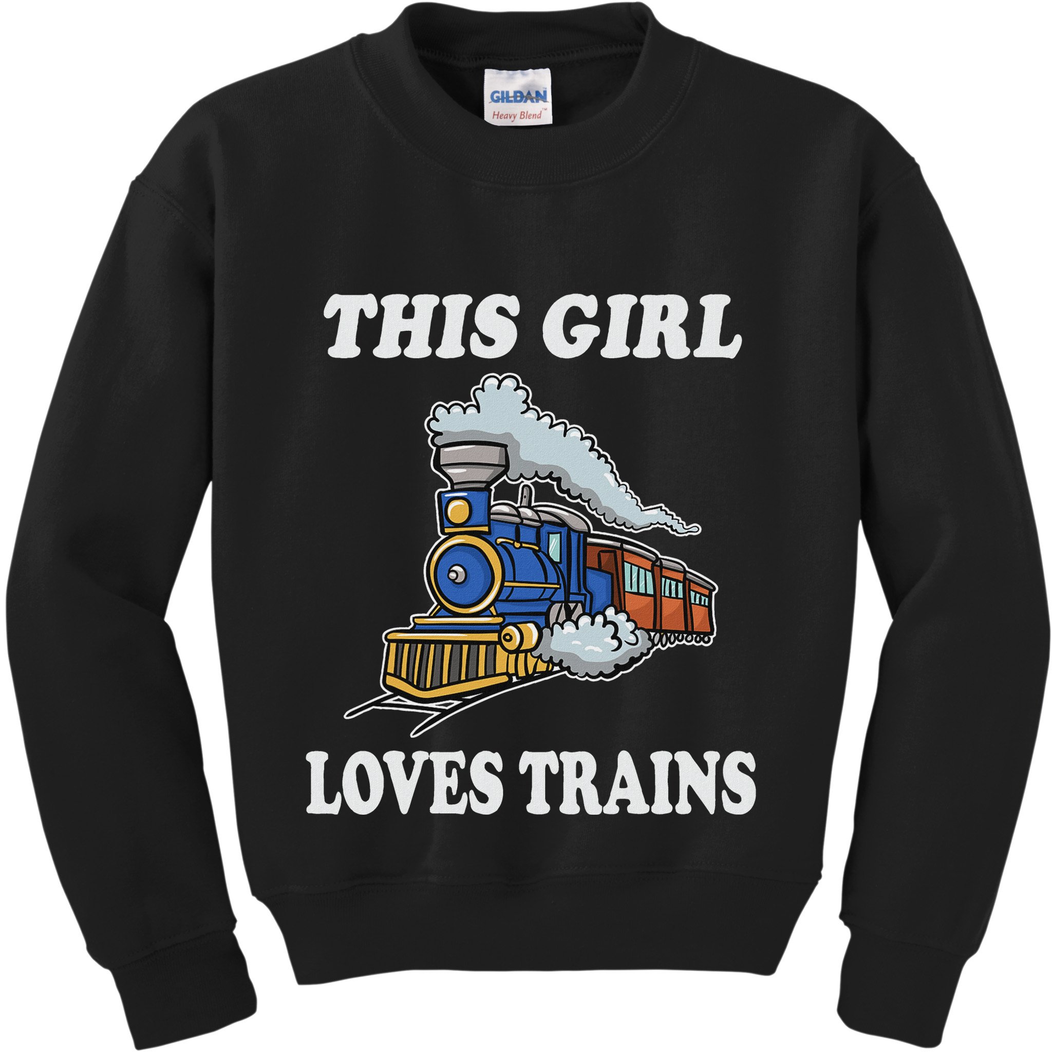 This Girl Loves Trains Train Lover Kids Sweatshirt