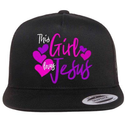 This Girl Loves Jesus Hearts Christian  Flatbill Hat