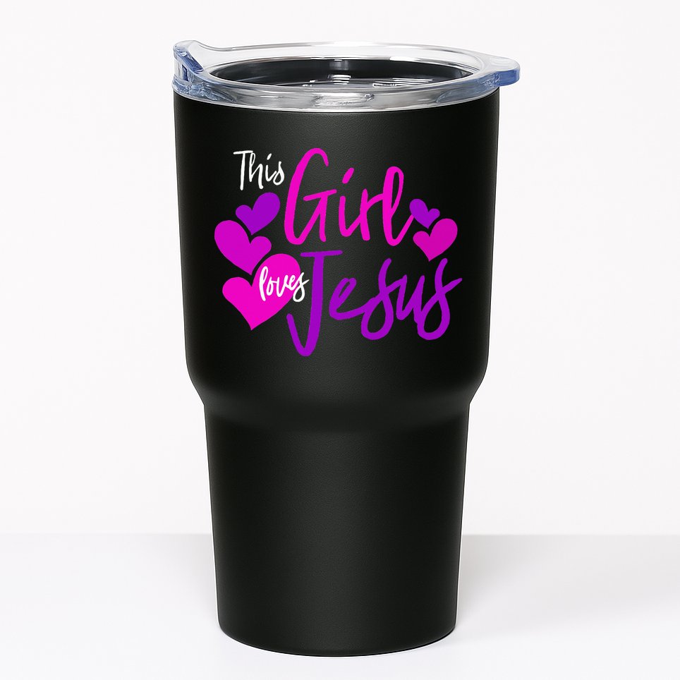 This Girl Loves Jesus Hearts Christian  Tumbler