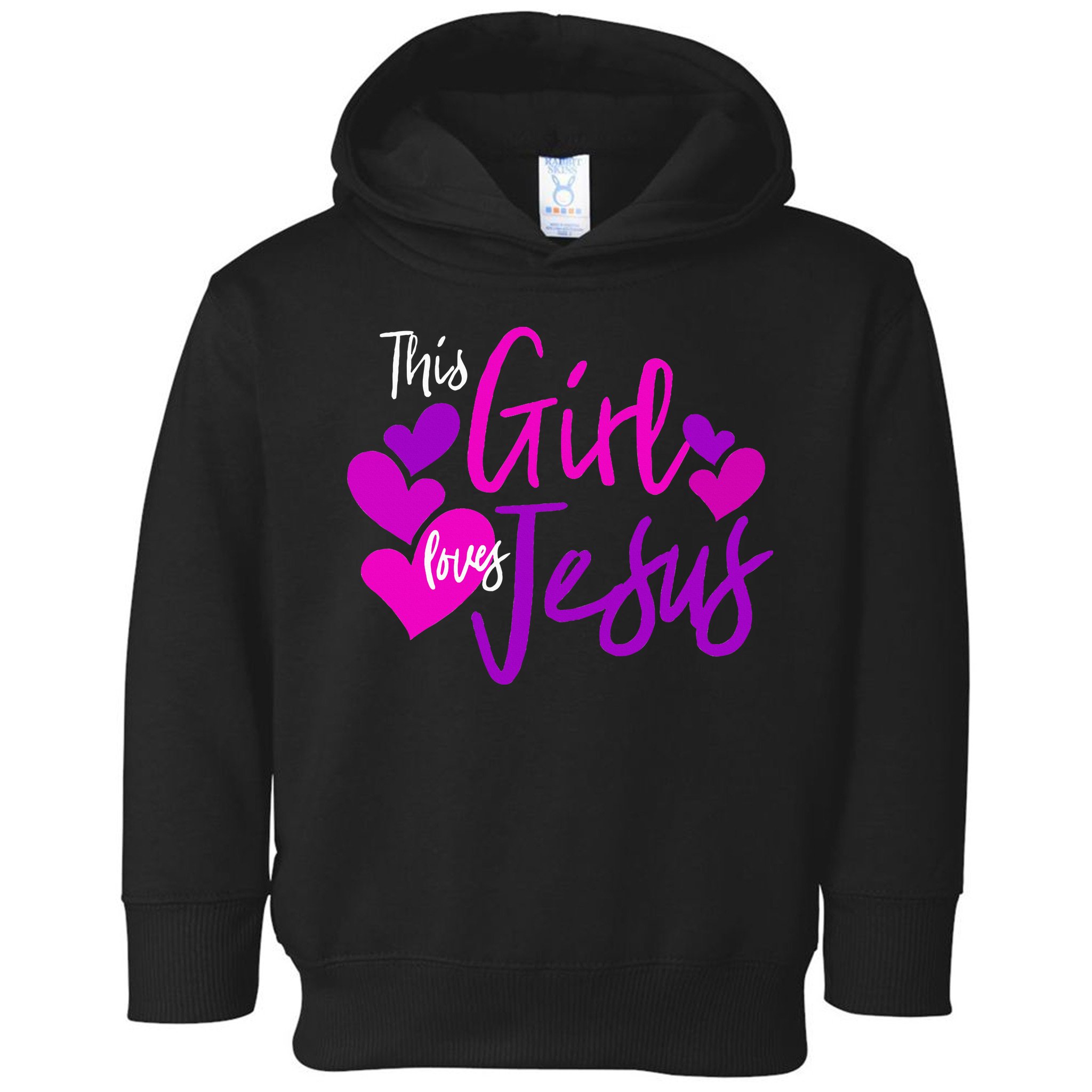 This Girl Loves Jesus Hearts Christian  Toddler Hoodie