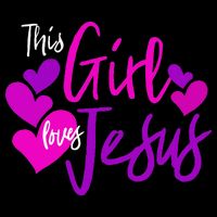 This Girl Loves Jesus Hearts Christian  Women's V-Neck T-Shirt