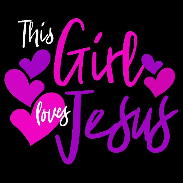 This Girl Loves Jesus Hearts Christian  Women's V-Neck T-Shirt