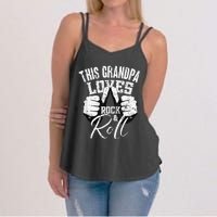 This Grandpa Loves Rock & Roll Electronic Rock Guitar Women's Strappy Tank