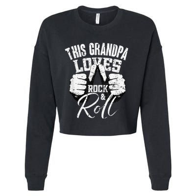 This Grandpa Loves Rock & Roll Electronic Rock Guitar Cropped Pullover Crew