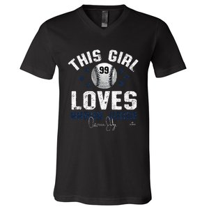 This Girl Loves Aaron Judge New York V-Neck T-Shirt