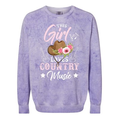 This Girl Loves Country Music Colorblast Crewneck Sweatshirt