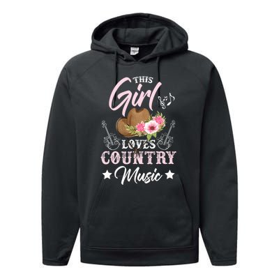 This Girl Loves Country Music Performance Fleece Hoodie