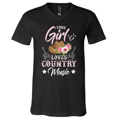 This Girl Loves Country Music V-Neck T-Shirt