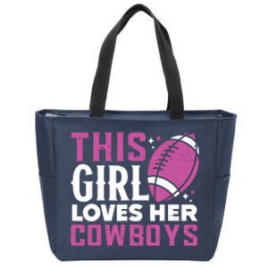 This Girl Loves Her Cowboy Zip Tote Bag