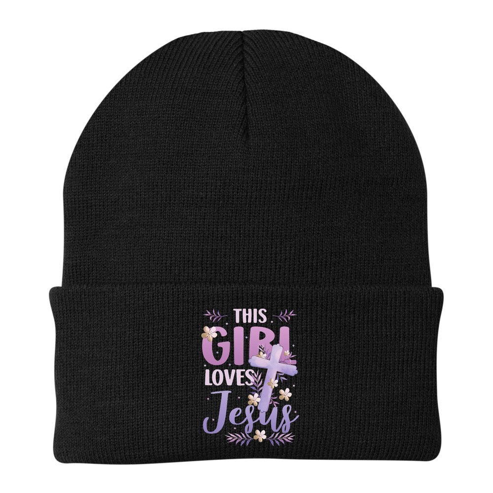 This Girl Loves Jesus Cute Christian Girl Jesus Beanie