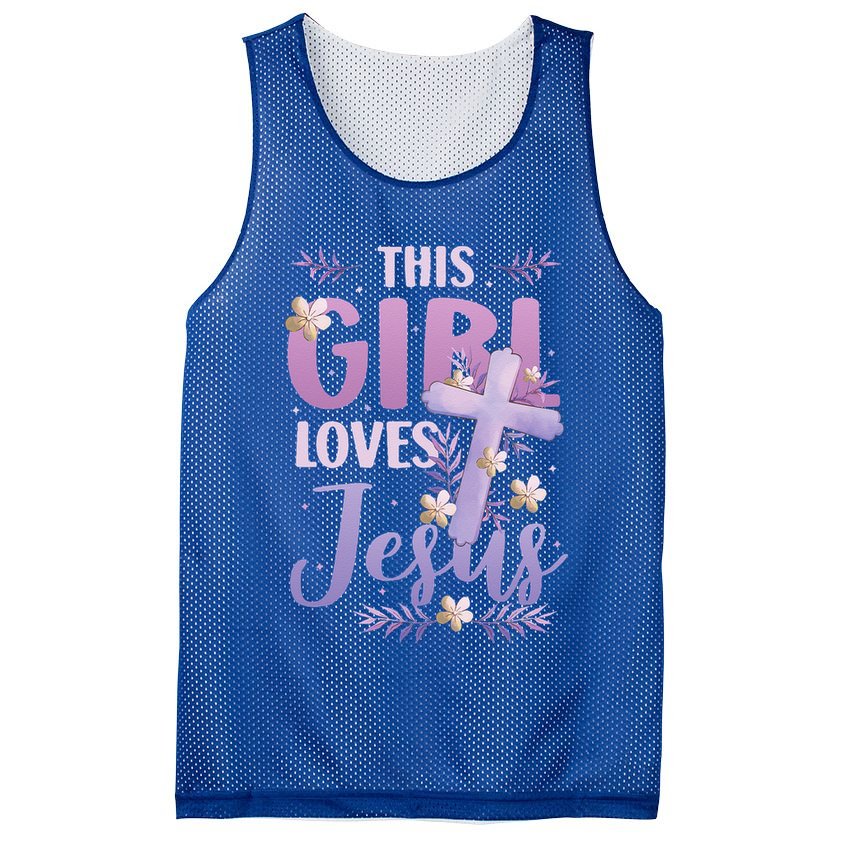 This Girl Loves Jesus Cute Christian Girl Jesus Mesh Reversible Basketball Jersey Tank