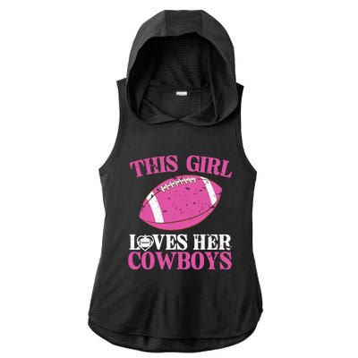 This Girl Loves Her Cowboy Ladies PosiCharge Tri-Blend Wicking Draft Hoodie Tank