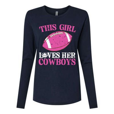 This Girl Loves Her Cowboy Womens Cotton Relaxed Long Sleeve T-Shirt