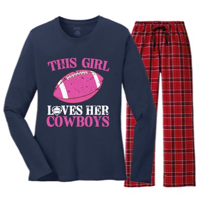 This Girl Loves Her Cowboy Women's Long Sleeve Flannel Pajama Set 