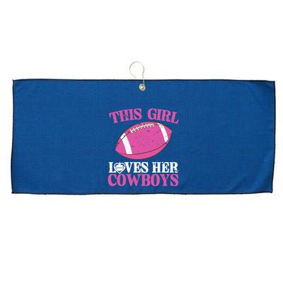 This Girl Loves Her Cowboy Large Microfiber Waffle Golf Towel